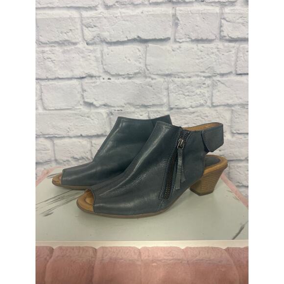 Earth Peep Toe With Velcro Back Kristy Admiral Blue Women 7 - Picture 1 of 11